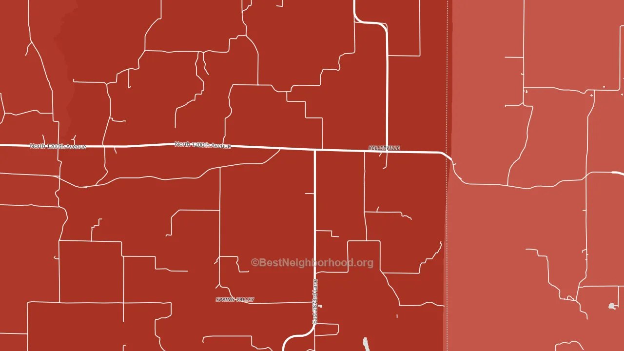 Kellerville, IL block-group political-lean map