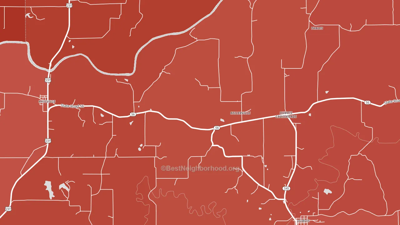 Kellerville, IN block-group political-lean map