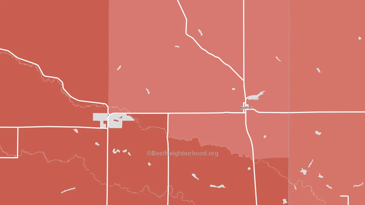 Kelliher, MN block-group political-lean map