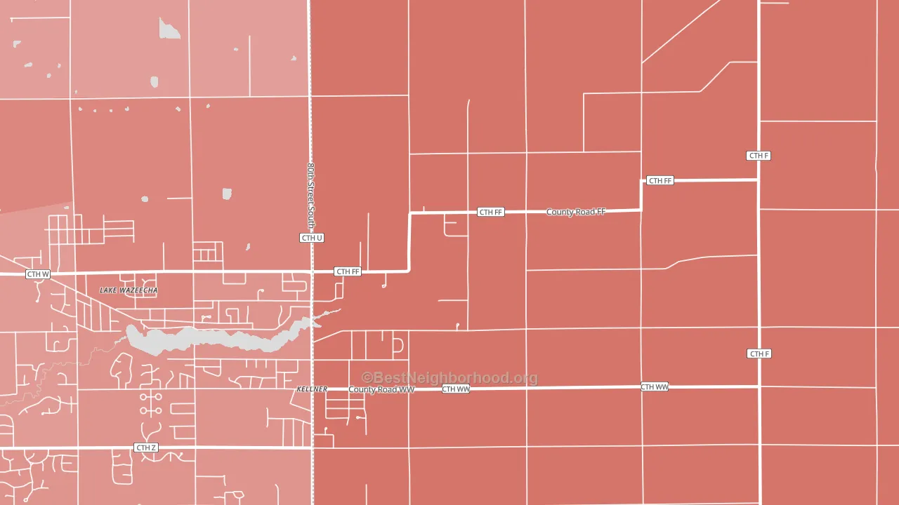 Kellner, WI block-group political-lean map