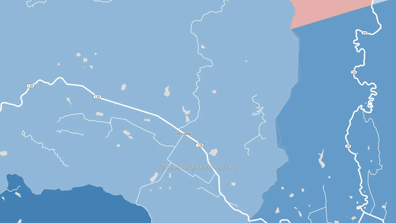 Kellog, CA block-group political-lean map