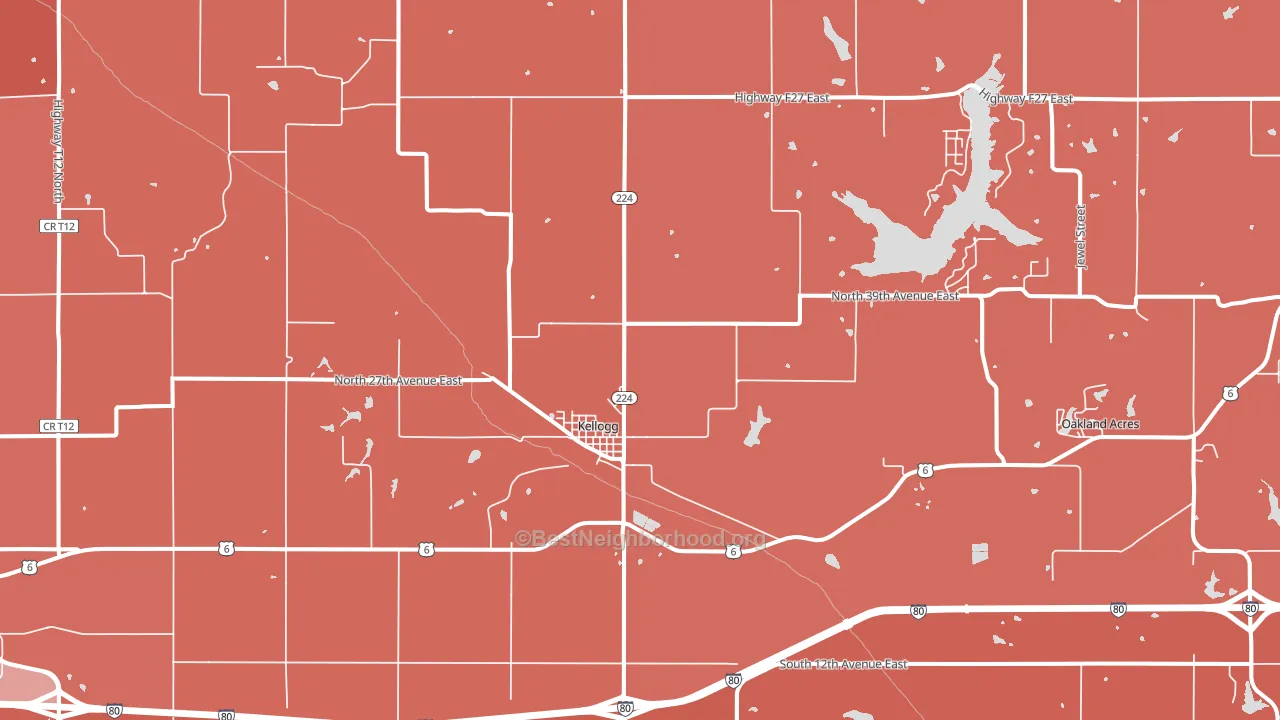Kellogg, IA block-group political-lean map