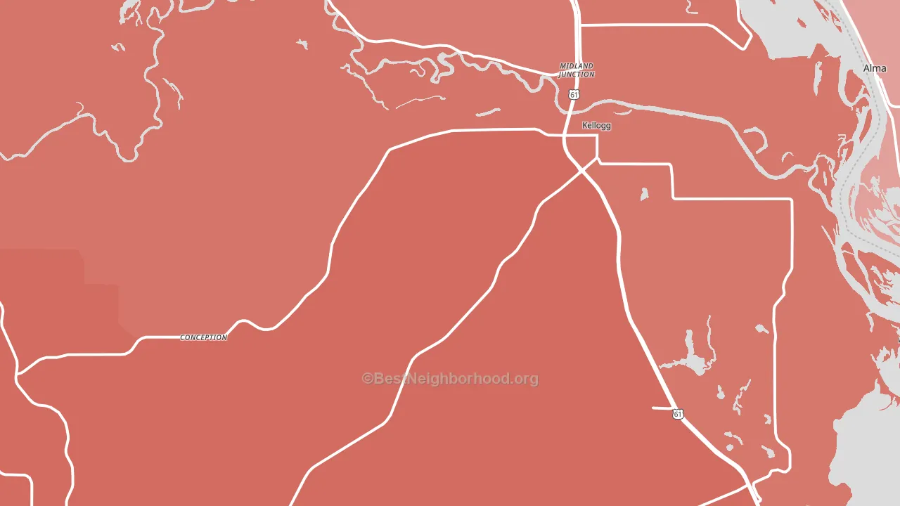 Kellogg, MN block-group political-lean map
