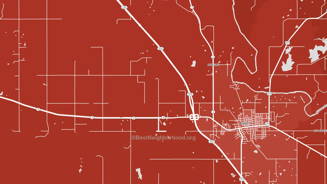 Kellond, OK block-group political-lean map