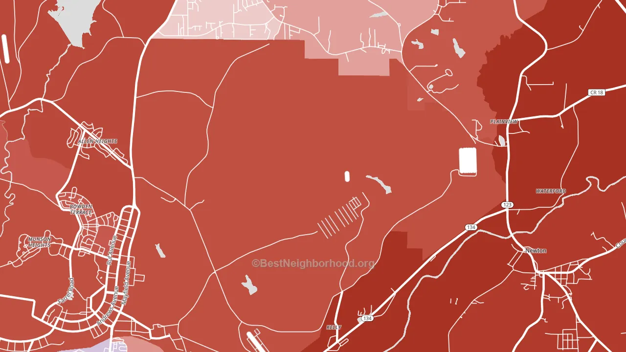Kelly, AL block-group political-lean map