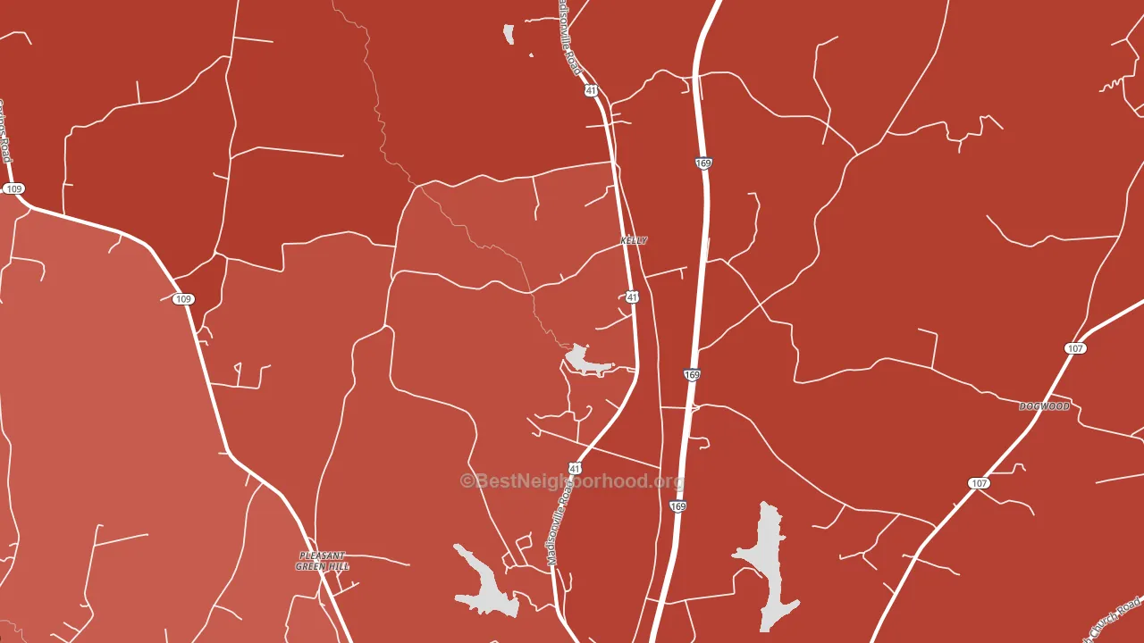 Kelly, KY block-group political-lean map