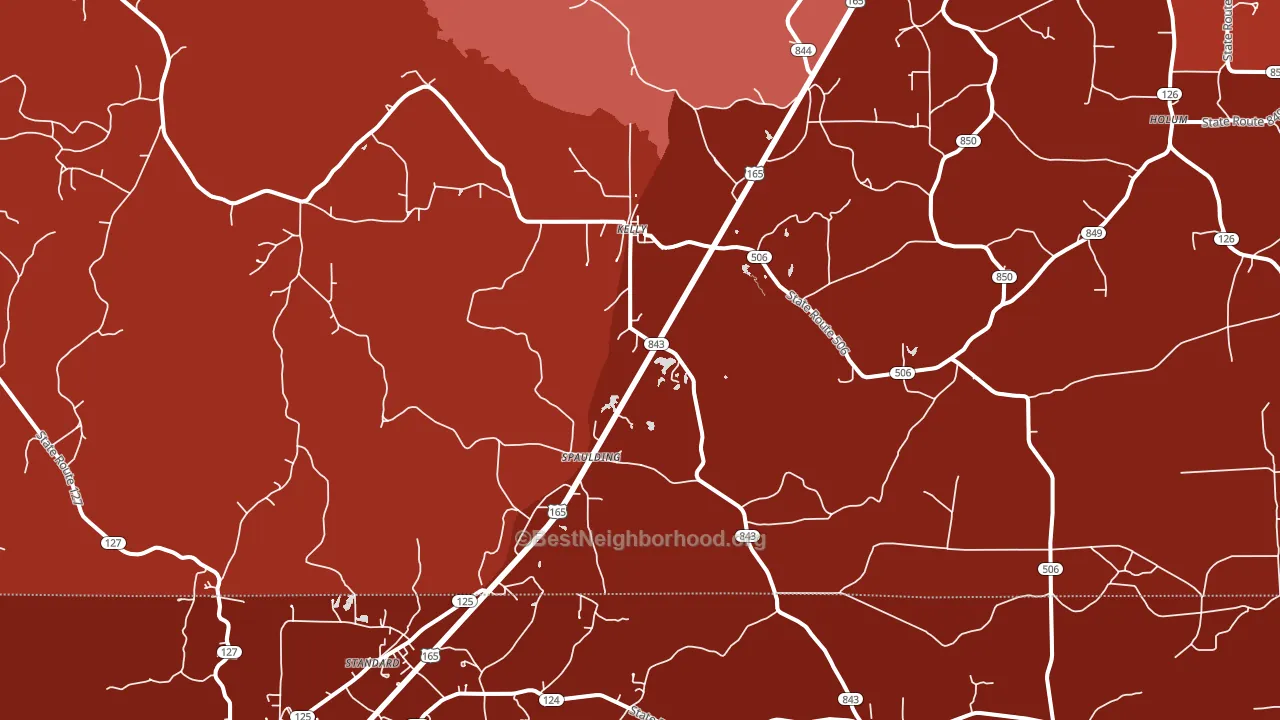 Kelly, LA block-group political-lean map
