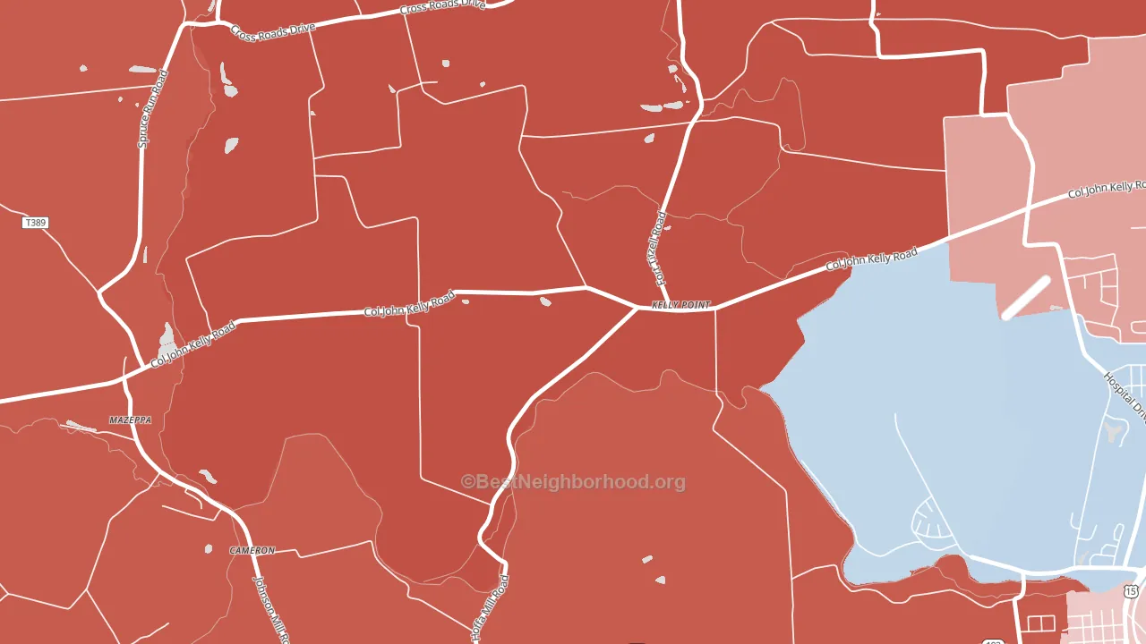 Kelly Point, PA block-group political-lean map
