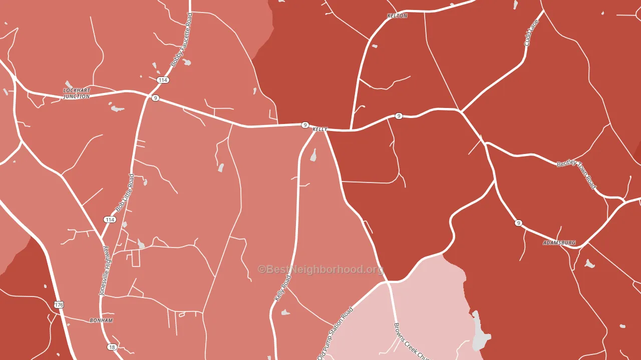 Kelly, SC block-group political-lean map