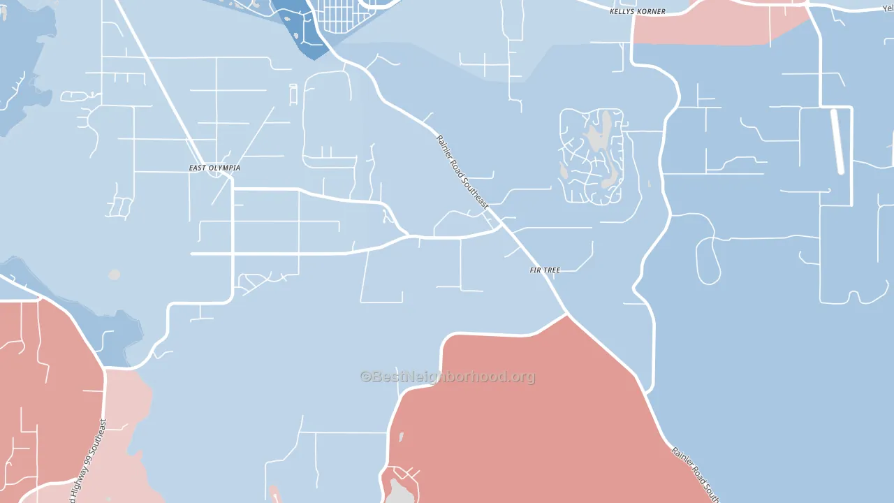 Kellys Korner, WA block-group political-lean map