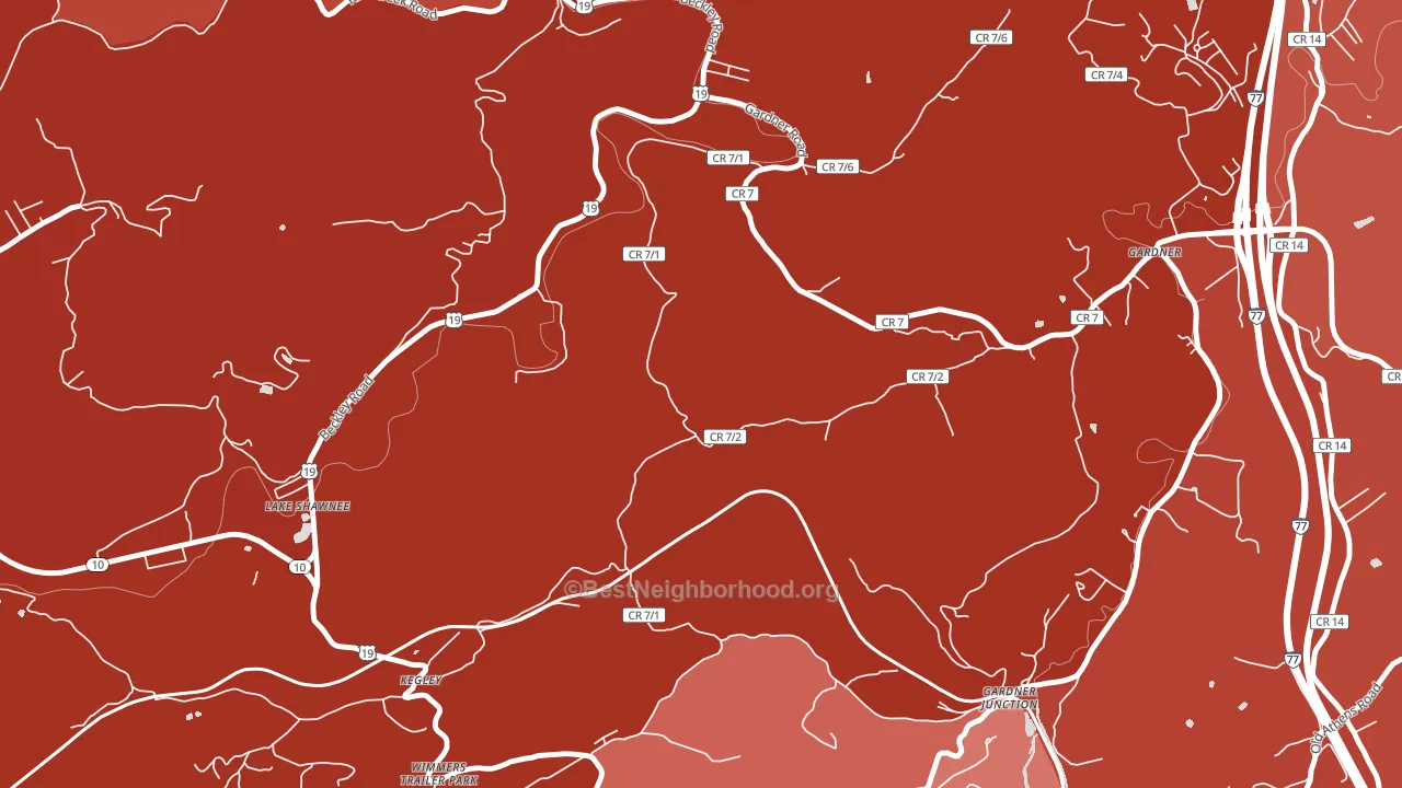 Kellysville, WV block-group political-lean map