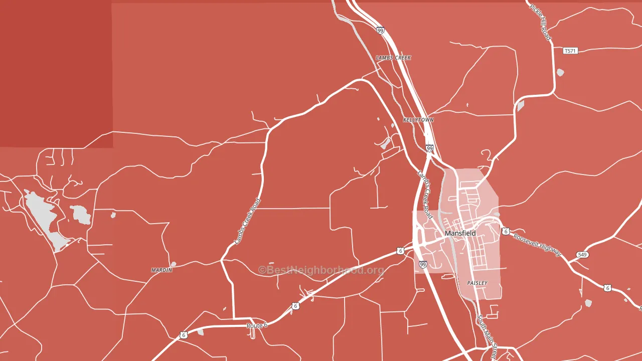 Kellytown, PA block-group political-lean map