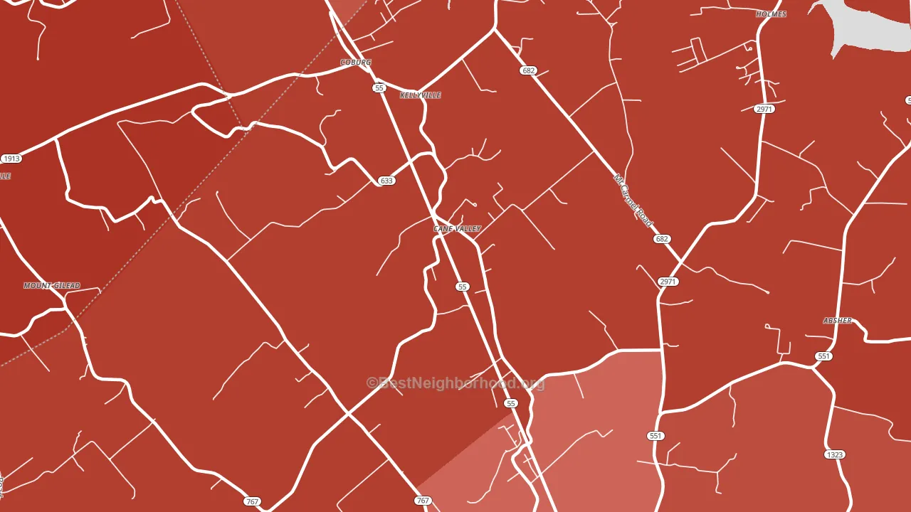 Kellyville, KY block-group political-lean map