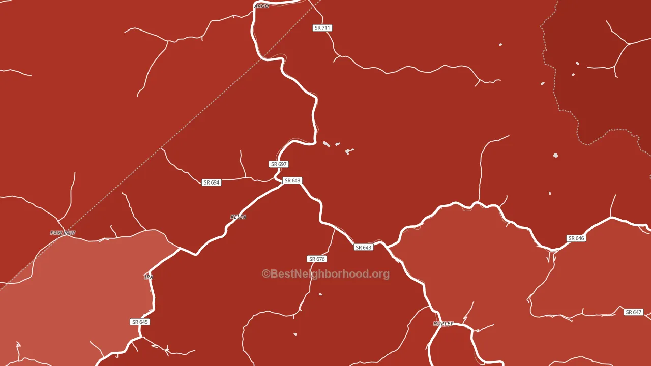 Kelsa, VA block-group political-lean map