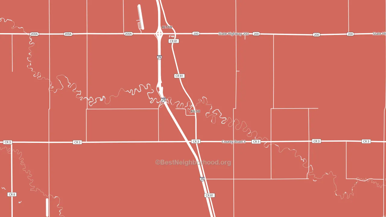 Kelso, ND block-group political-lean map