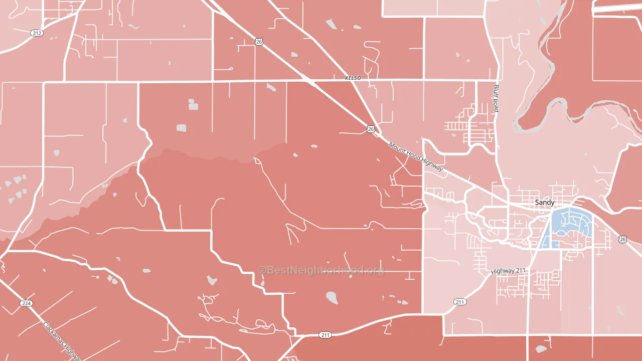Kelso, OR block-group political-lean map