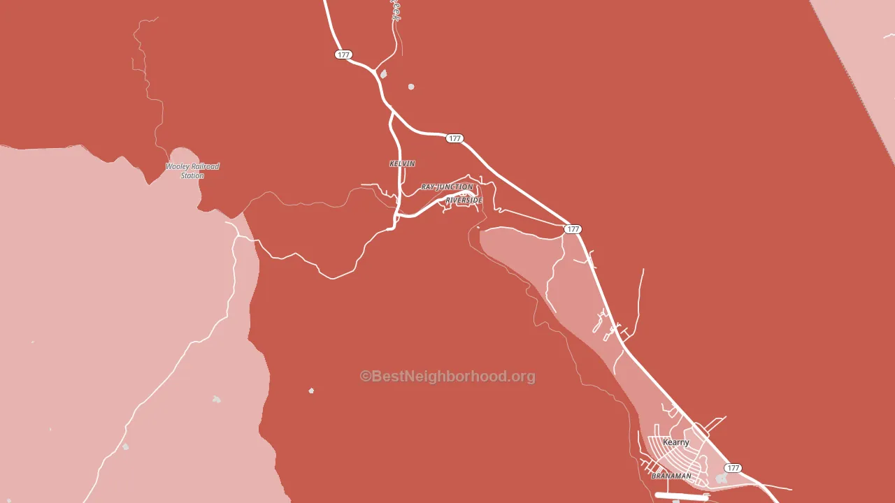 Kelvin, AZ block-group political-lean map
