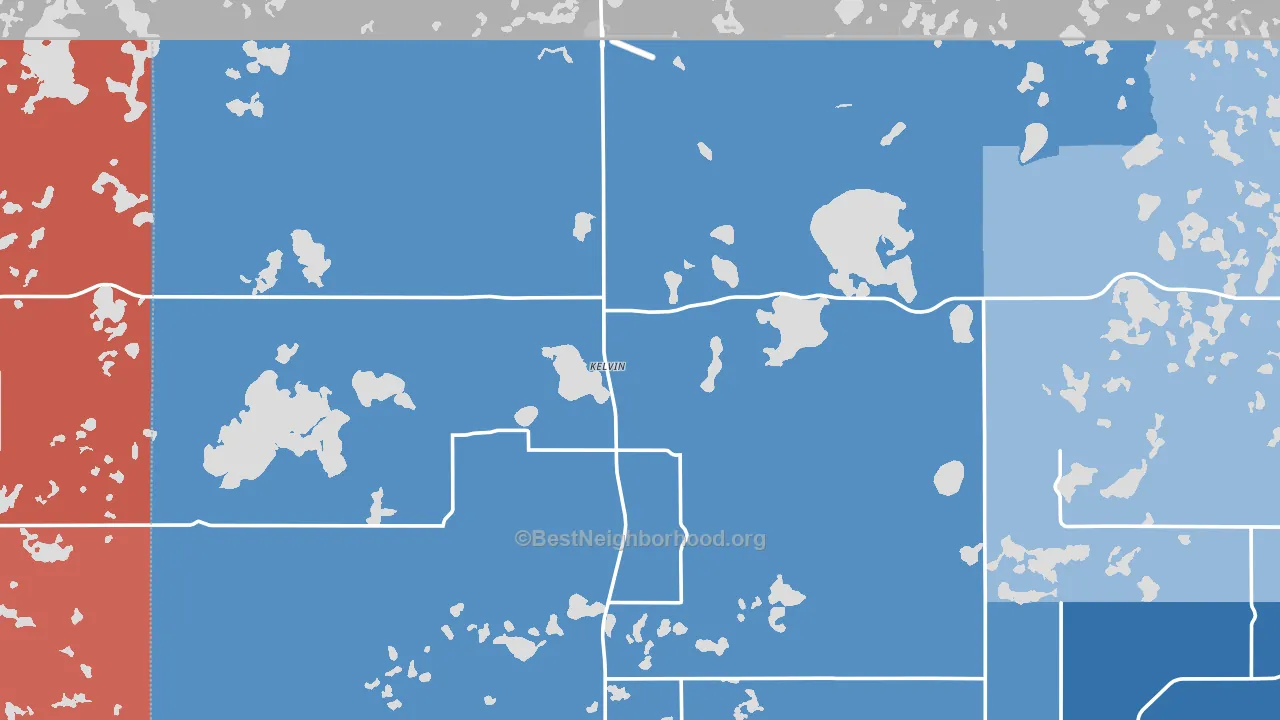 Kelvin, ND block-group political-lean map