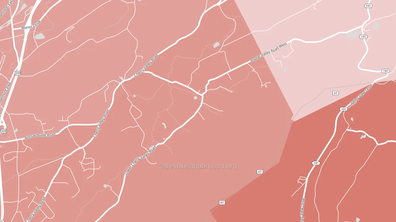 Kemmererville, PA block-group political-lean map