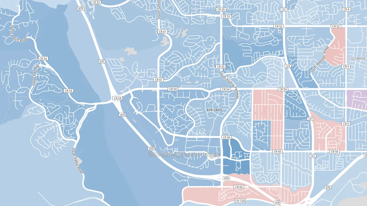 Ken Caryl Ranch Plains, Ken Caryl, CO block-group political-lean map