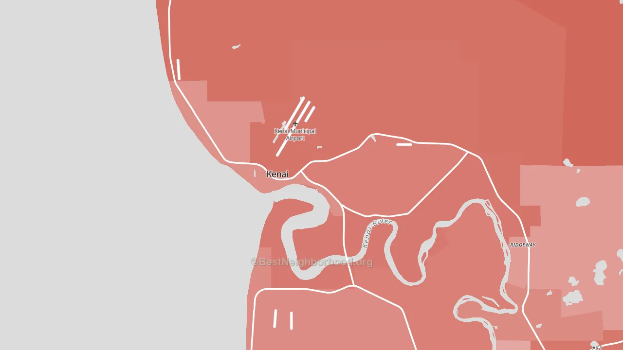 Kenai, AK block-group political-lean map