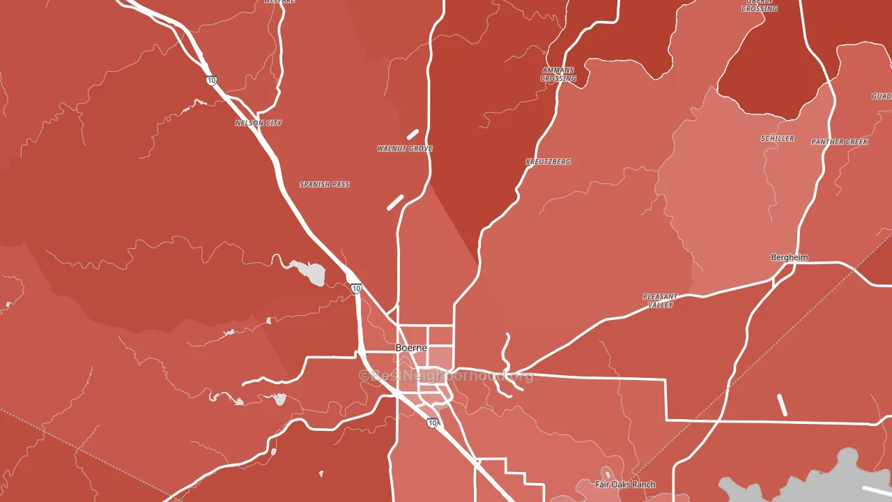 Kendall County, TX block-group political-lean map