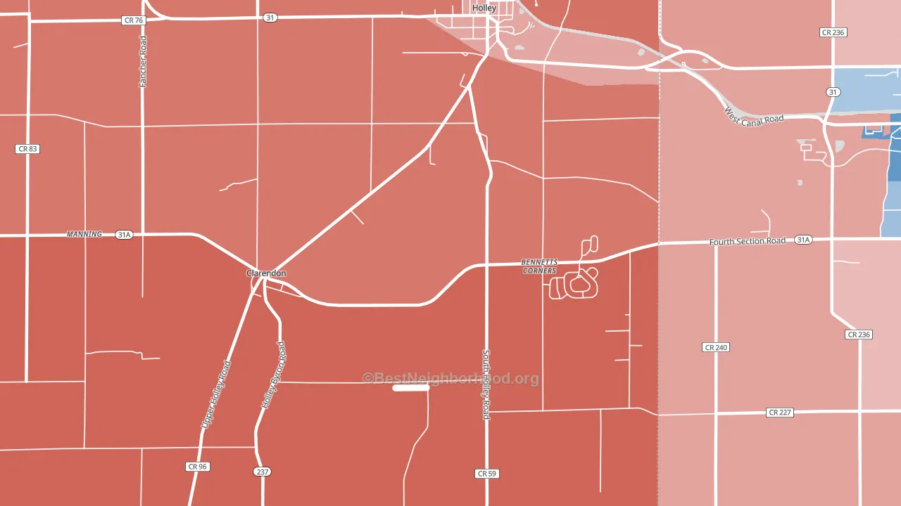 Kendall Mills, NY block-group political-lean map