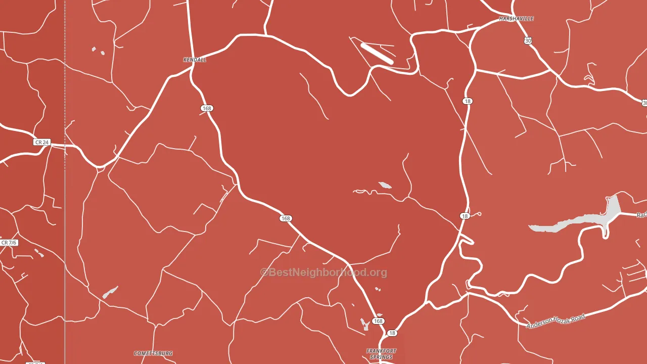 Kendall, PA block-group political-lean map