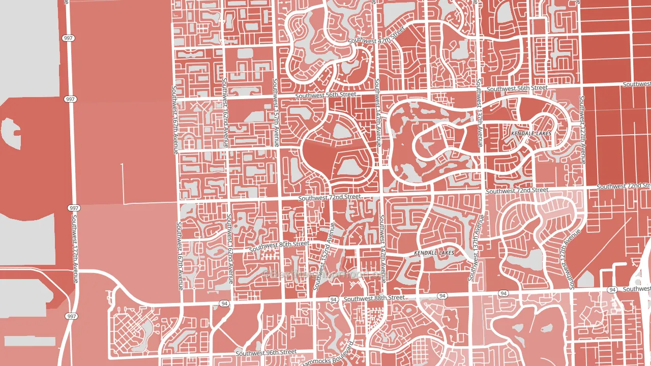 Kendall West, FL block-group political-lean map