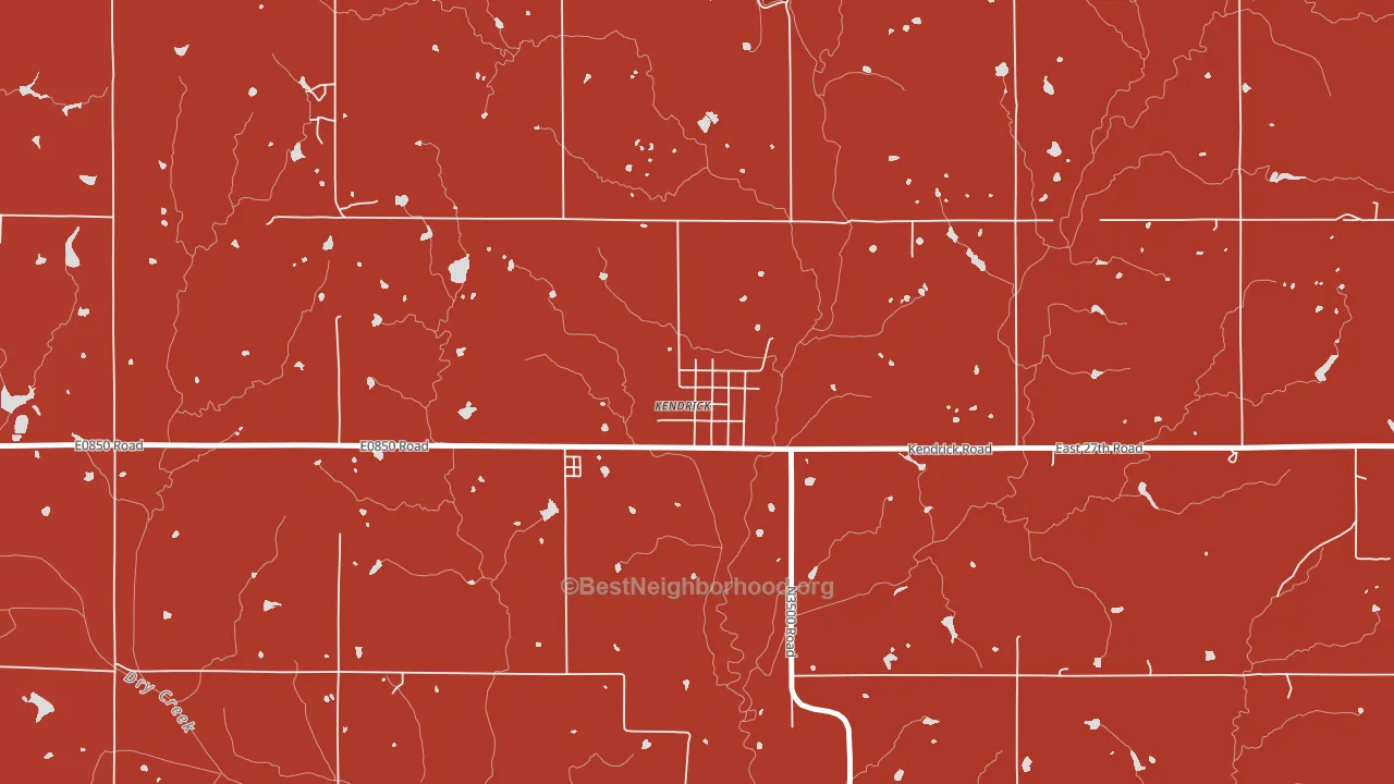 Kendrick, OK block-group political-lean map