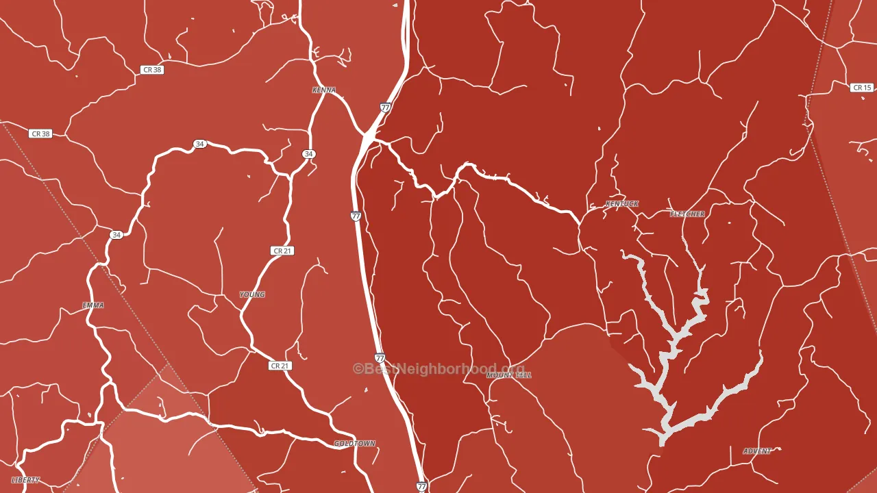 Kenna, WV block-group political-lean map