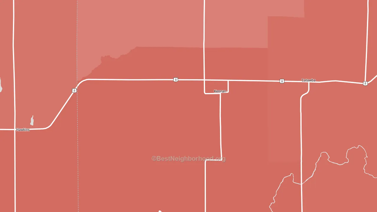 Kennan, WI block-group political-lean map