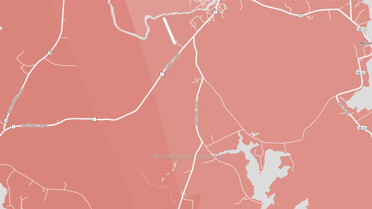 Kennebec, ME block-group political-lean map