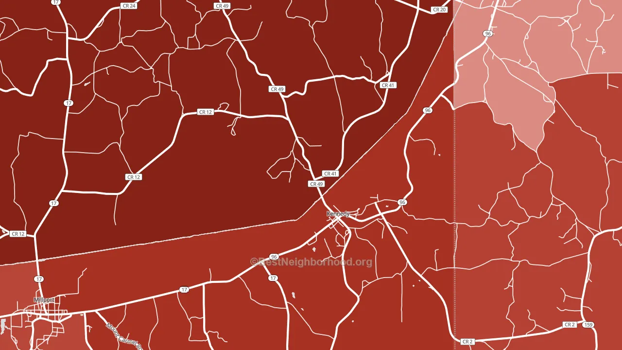 Kennedy, AL block-group political-lean map