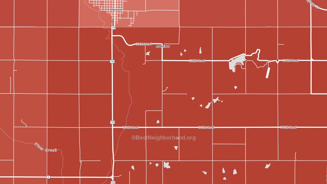Kennekuk, KS block-group political-lean map