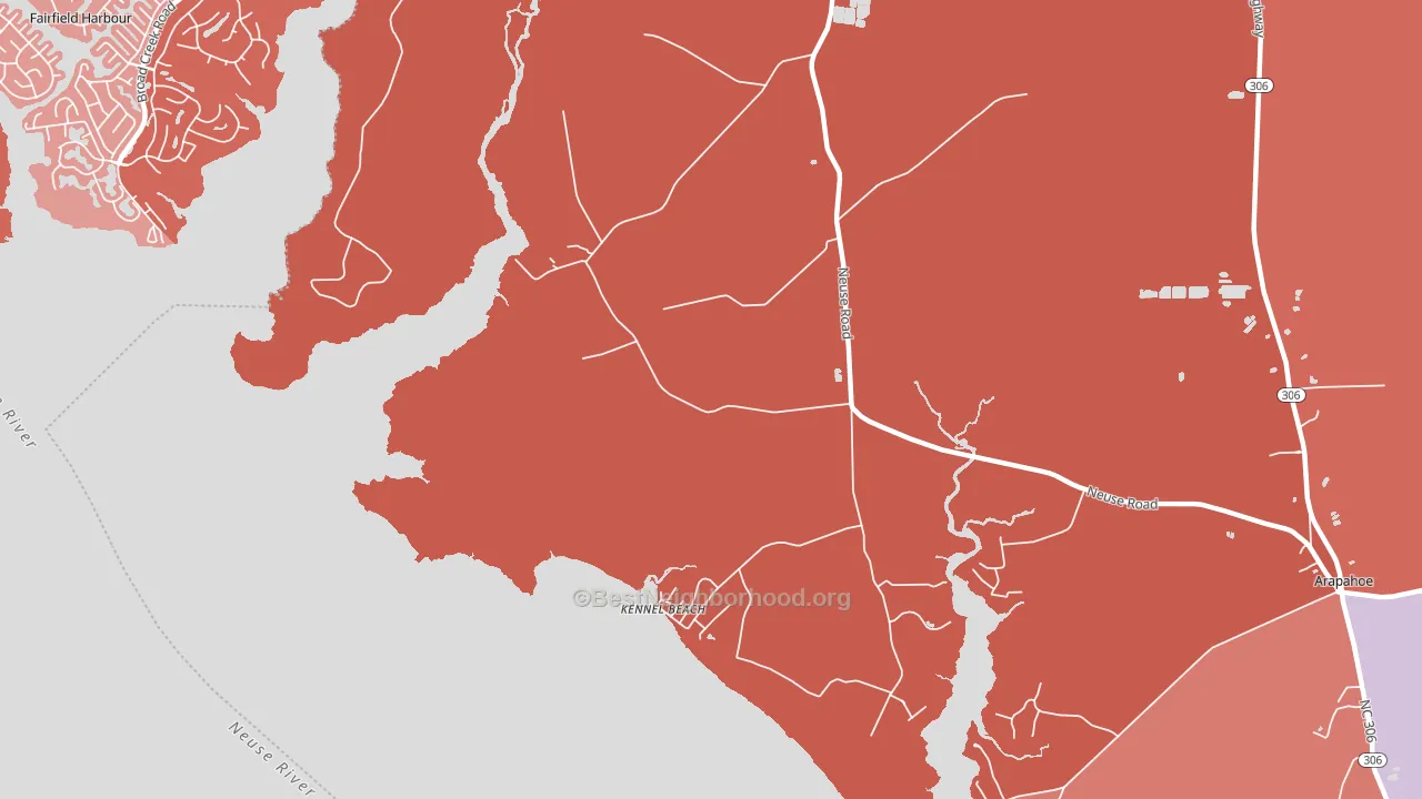 Kennel Beach, NC block-group political-lean map