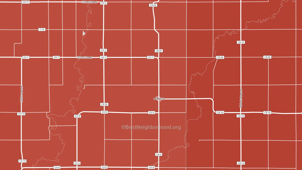 Kenneth, MN block-group political-lean map
