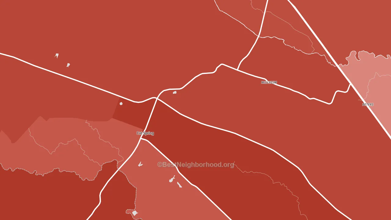 Kenney, TX block-group political-lean map