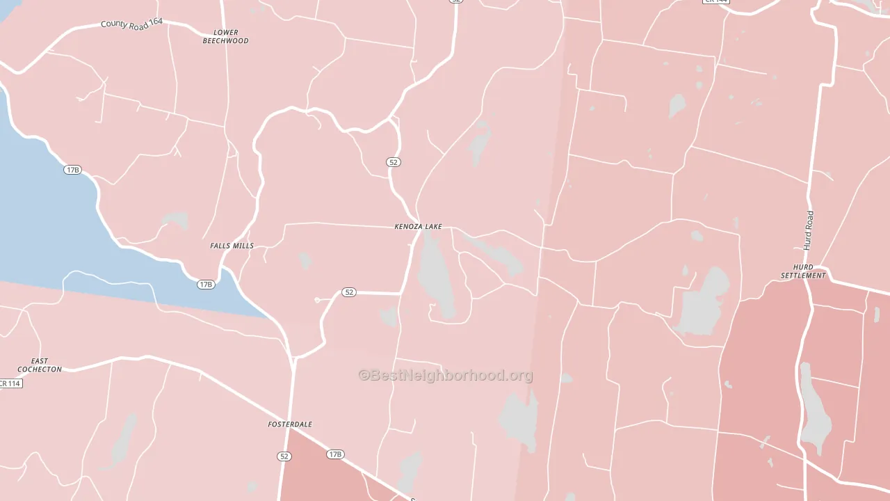 Kenoza Lake, NY block-group political-lean map