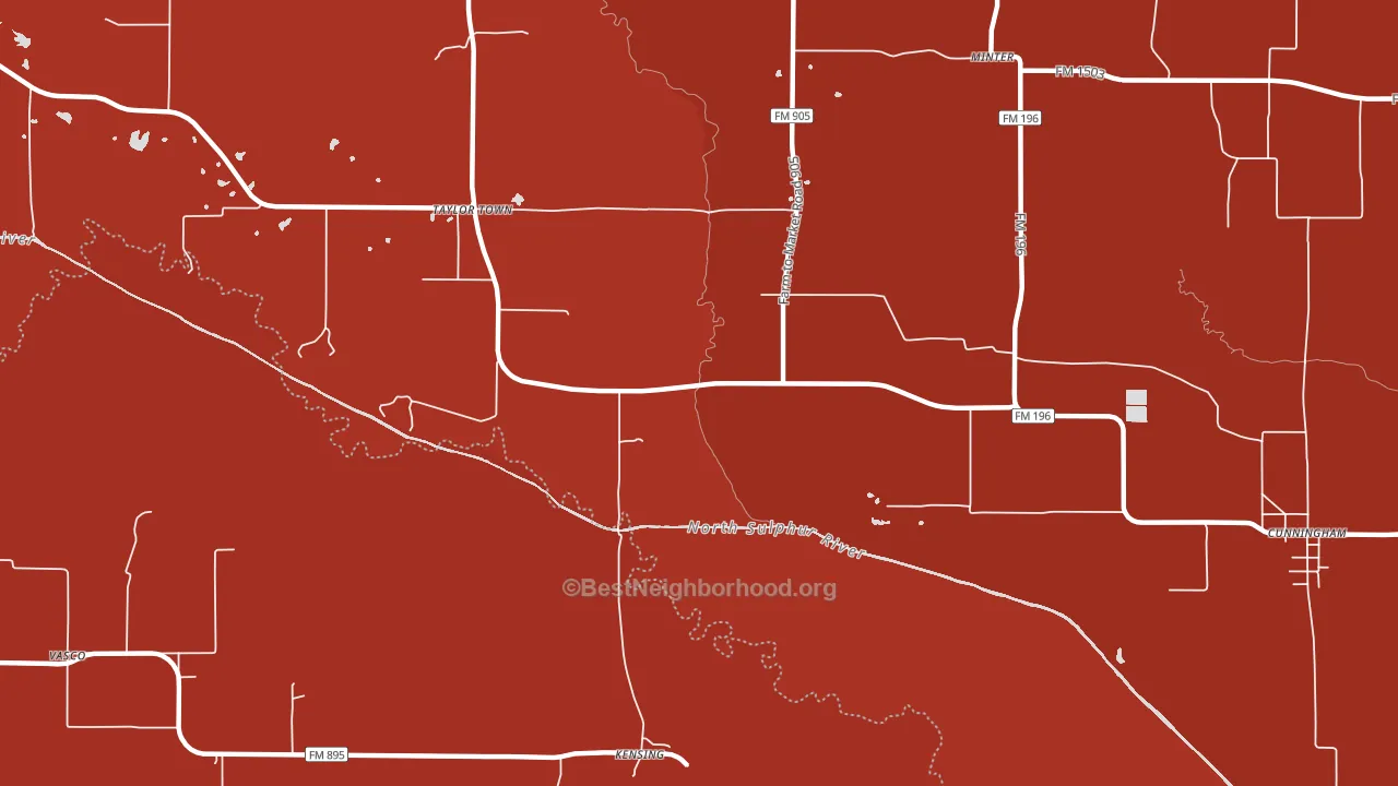 Kensing, TX block-group political-lean map