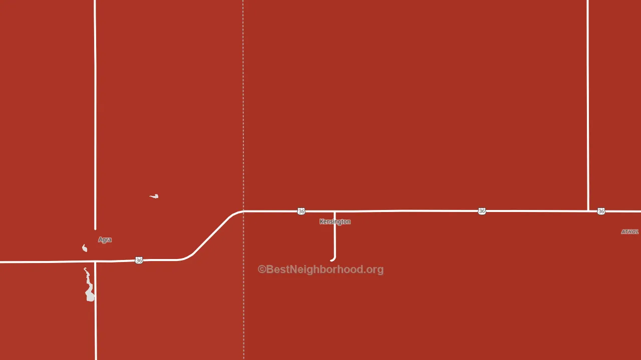 Kensington, KS block-group political-lean map