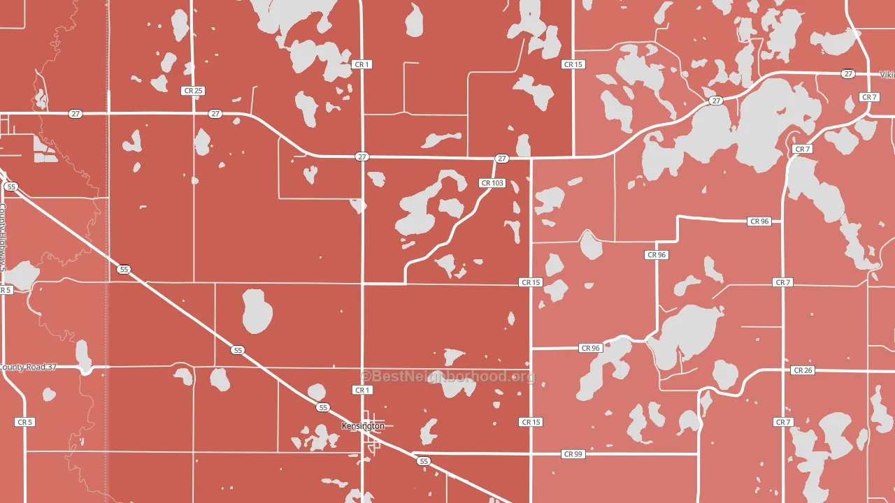 Kensington, MN block-group political-lean map