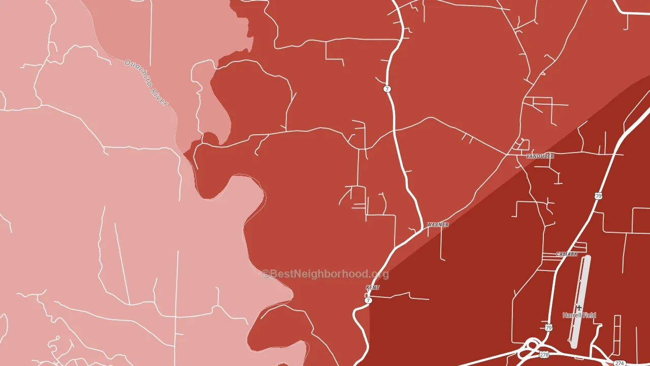 Kent, AR block-group political-lean map
