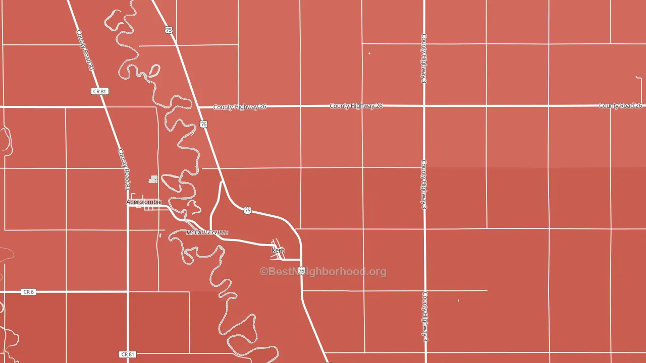 Kent, MN block-group political-lean map