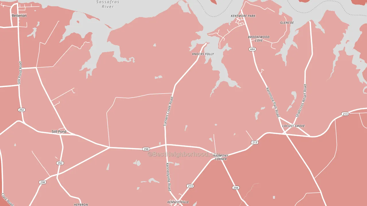 Kentmore Park, MD block-group political-lean map