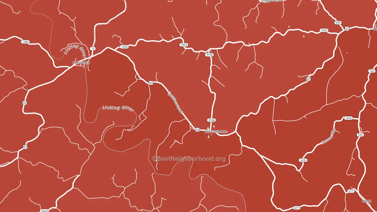 Kentontown, KY block-group political-lean map