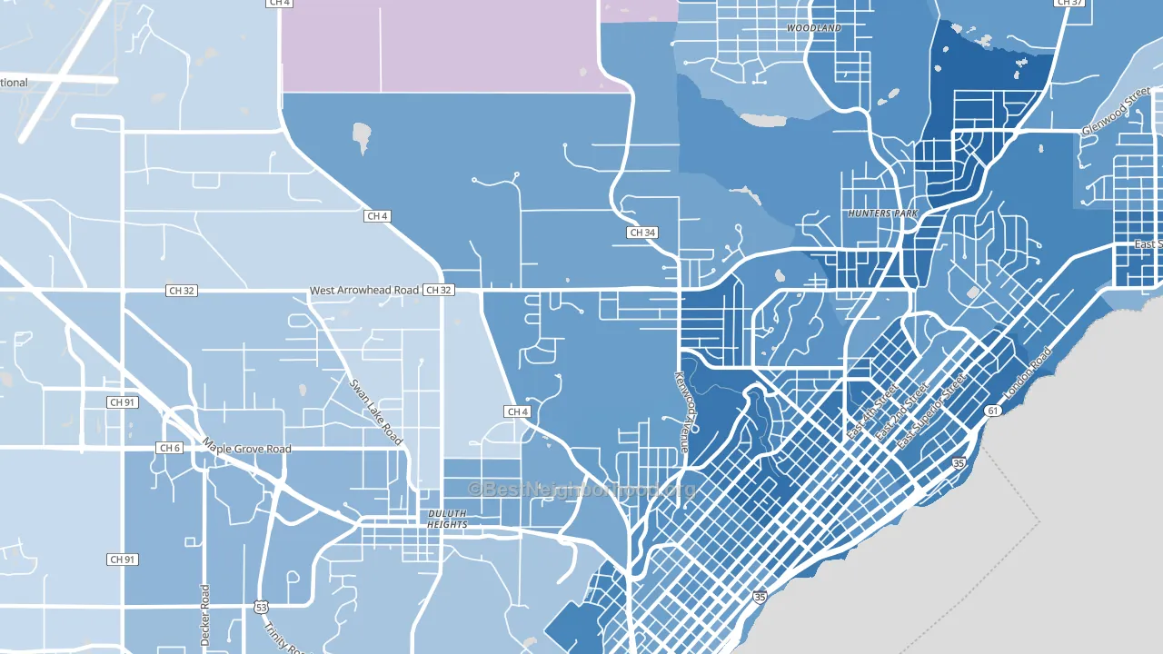 Kenwood-Duluth, Duluth, MN block-group political-lean map