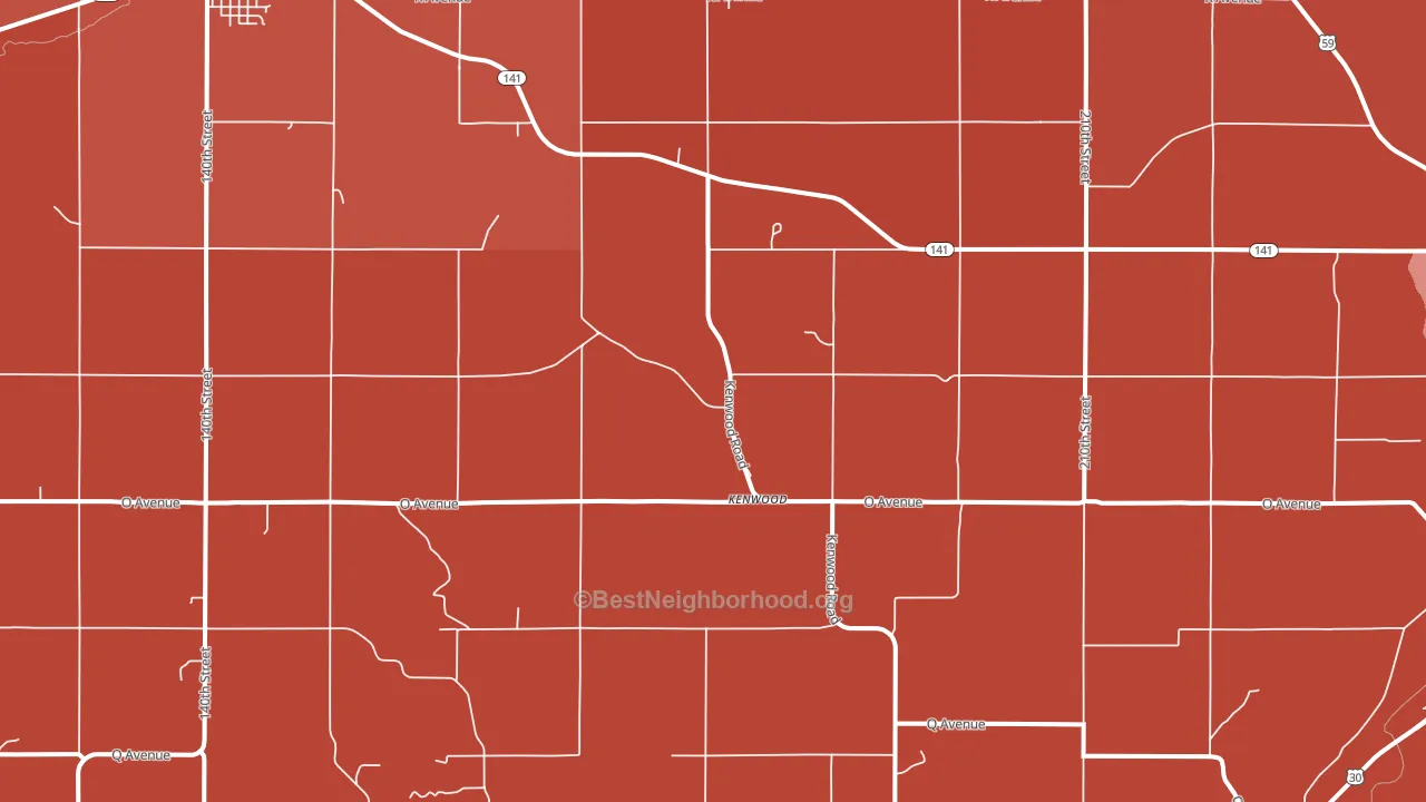 Kenwood, IA block-group political-lean map