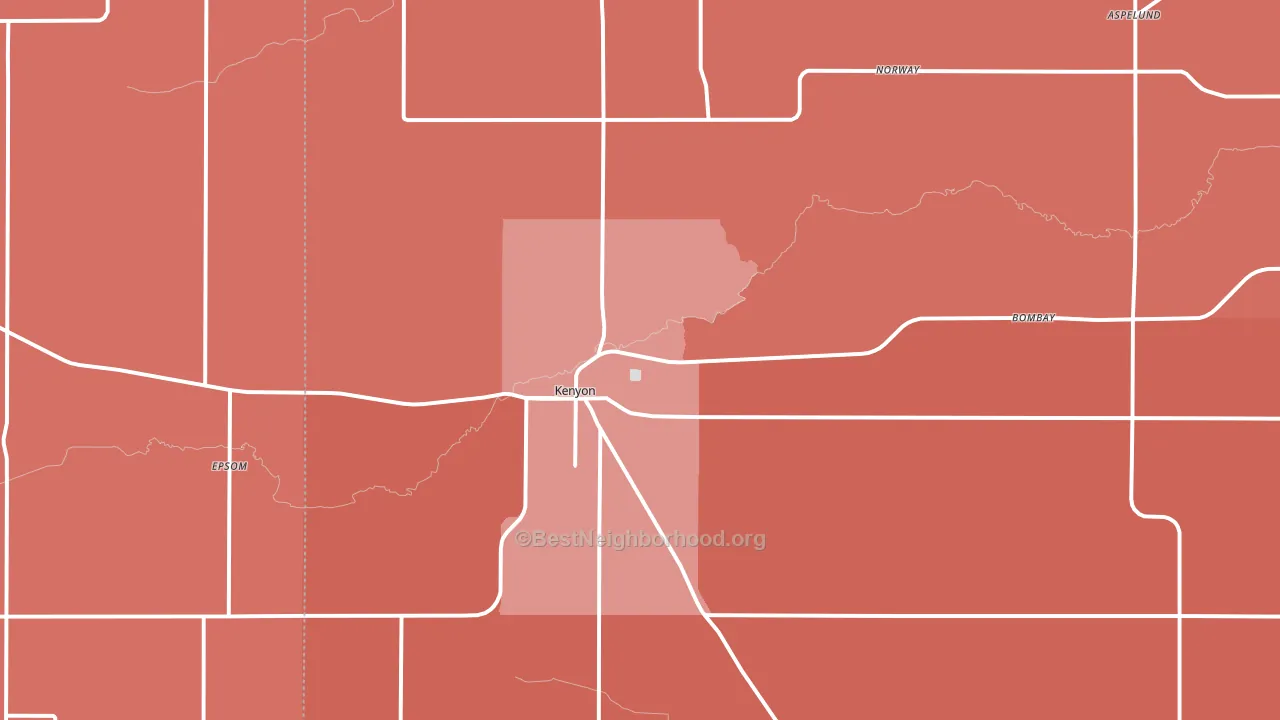 Kenyon, MN block-group political-lean map