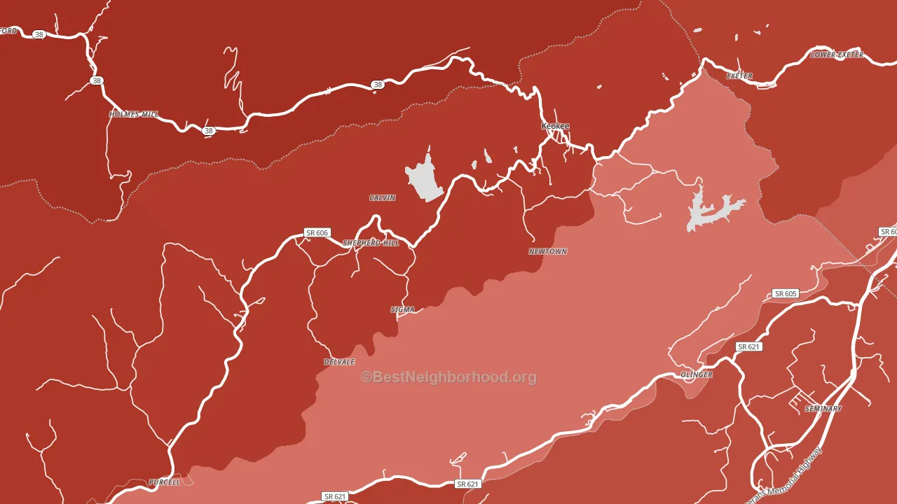 Keokee, VA block-group political-lean map